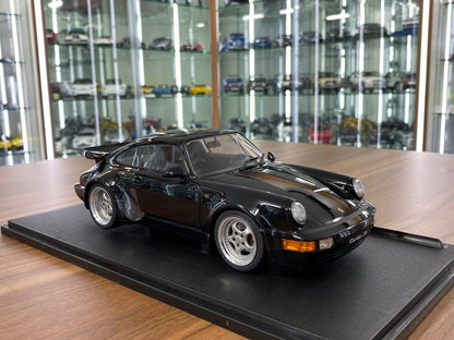 1/18 Diecast Solido Porsche 964 Turbo BLACK 1990 Scale Model Car