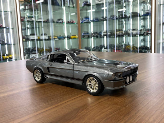 1/18 Diecast Ford Mustang Eleanor 1967 Silver Model Car by Green Light