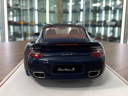 1:18 Resin Porsche 911 Turbo S (997.2) Dark Blue with Red Interior Ivy Model