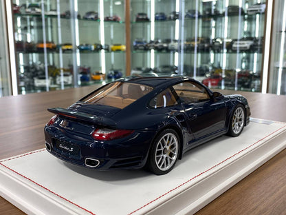 1:18 Resin - Porsche 911 Turbo S (997.2) Dark Blue with Brown Interior by Ivy Model