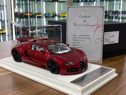 1:18 Resin Model - Bugatti Vincero Mansory by Davis & Giovanni (Red Carbon Fiber)