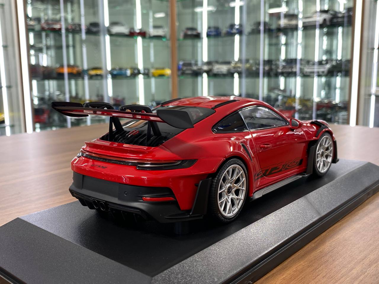 1:18 Diecast Model - Porsche 911 GT3 RS 2023 by Minichamps (Red with Silver Wheels)