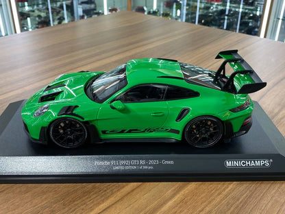 1:18 Diecast Model - Porsche 911 GT3 RS 2023 by Minichamps (Green with Black Wheels)