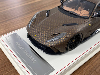 1:18 Resin Model – Davis & Giovanni Ferrari 812 N-Largo (Louis Vuitton) – Matt Brown / LV Gold Monograms