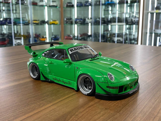 1:18 Diecast Full Opening – AUTOart Porsche RWB 993 (Green / Gun Grey Wheels)