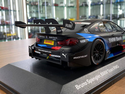 1:18 Diecast (Doors Opening) – Minichamps BMW M4 DTM 2019 #7 B. Spengler, BMW Team RMG – Matt Black Racing Decal (Limited 1002 pcs)