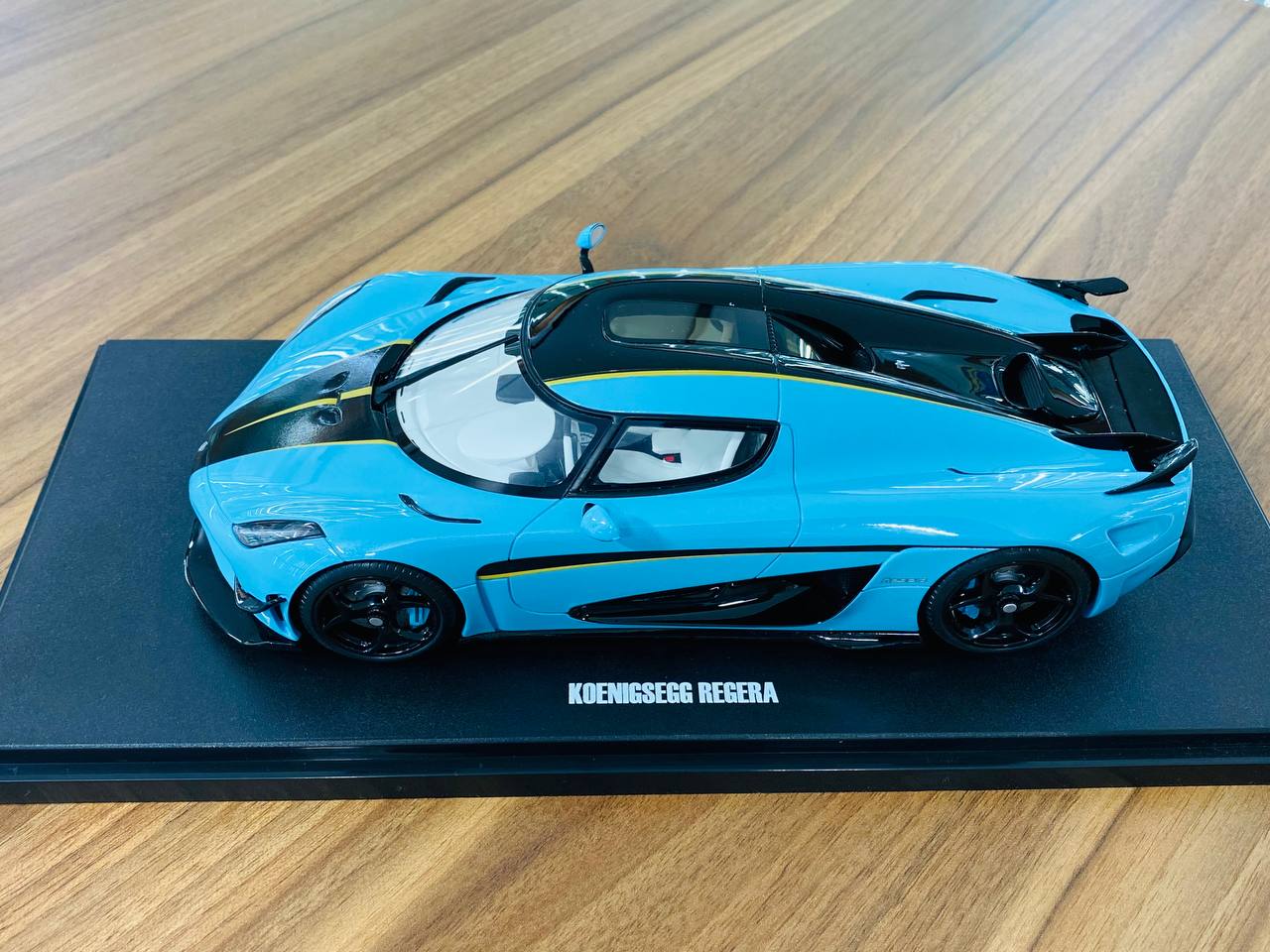 GT Spirit Koenigsegg Regera Resin Model - Baby Blue | 1/18 Scale, Limited Edition