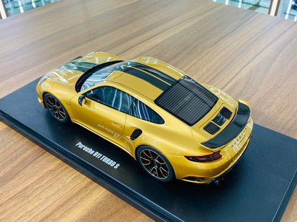 GT Spirit Porsche 911 Turbo S Resin Model - Gold | 1/18 Scale, Limited Edition