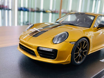 GT Spirit Porsche 911 Turbo S Resin Model - Gold | 1/18 Scale, Limited Edition