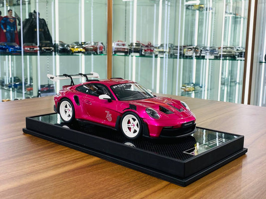 1/18 Resin - Timothy & Pierre Porsche 911 GT3 RS Weissach Package Pink Vorsteiner