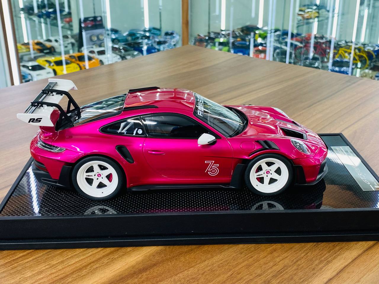 1/18 Resin - Timothy & Pierre Porsche 911 GT3 RS Weissach Package Pink Vorsteiner