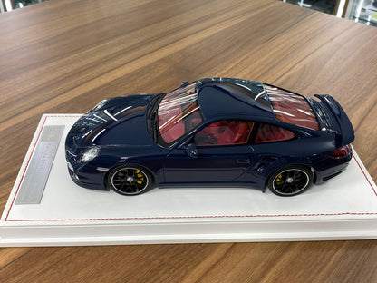 1:18 Resin Porsche 911 Turbo S (997.2) Dark Blue with Red Interior Ivy Model