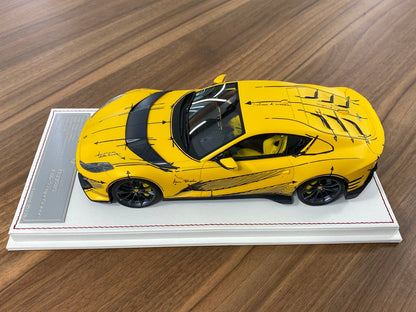 1:18 Resin Model - Ferrari 812 Competizione by Davis & Giovanni (Matt Pearl Yellow / Black Graphic)