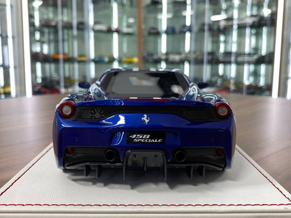 1:18 Resin Model - Ferrari 488 Speciale by Davis & Giovanni (Candy Blue with Blue & White Stripe)