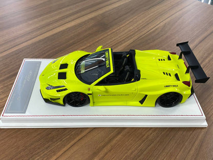 1:18 Resin Model - Davis & Giovanni Ferrari 458 Spider GT LB-Silhouette Works LBWK (Yellow/Black Rim) - Limited Edition 6pcs