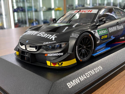 1:18 Diecast (Doors Opening) – Minichamps BMW M4 DTM 2019 #7 B. Spengler, BMW Team RMG – Matt Black Racing Decal (Limited 1002 pcs)