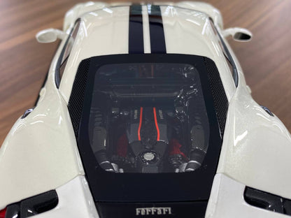 1:18 Resin Model  - MR Collection Models Ferrari 488 Pista (White/Black Stripes)