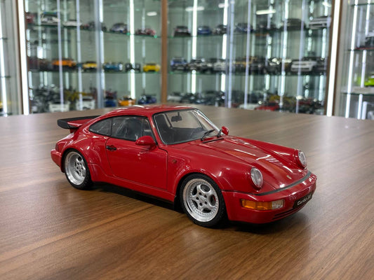 1/18 Diecast Porsche 911 964 Turbo 3.6 Roughe 1990 Dark Red by Solido