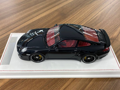 1:18 Resin Porsche 911 Turbo S (997.2) Black with Red Interior Ivy Model