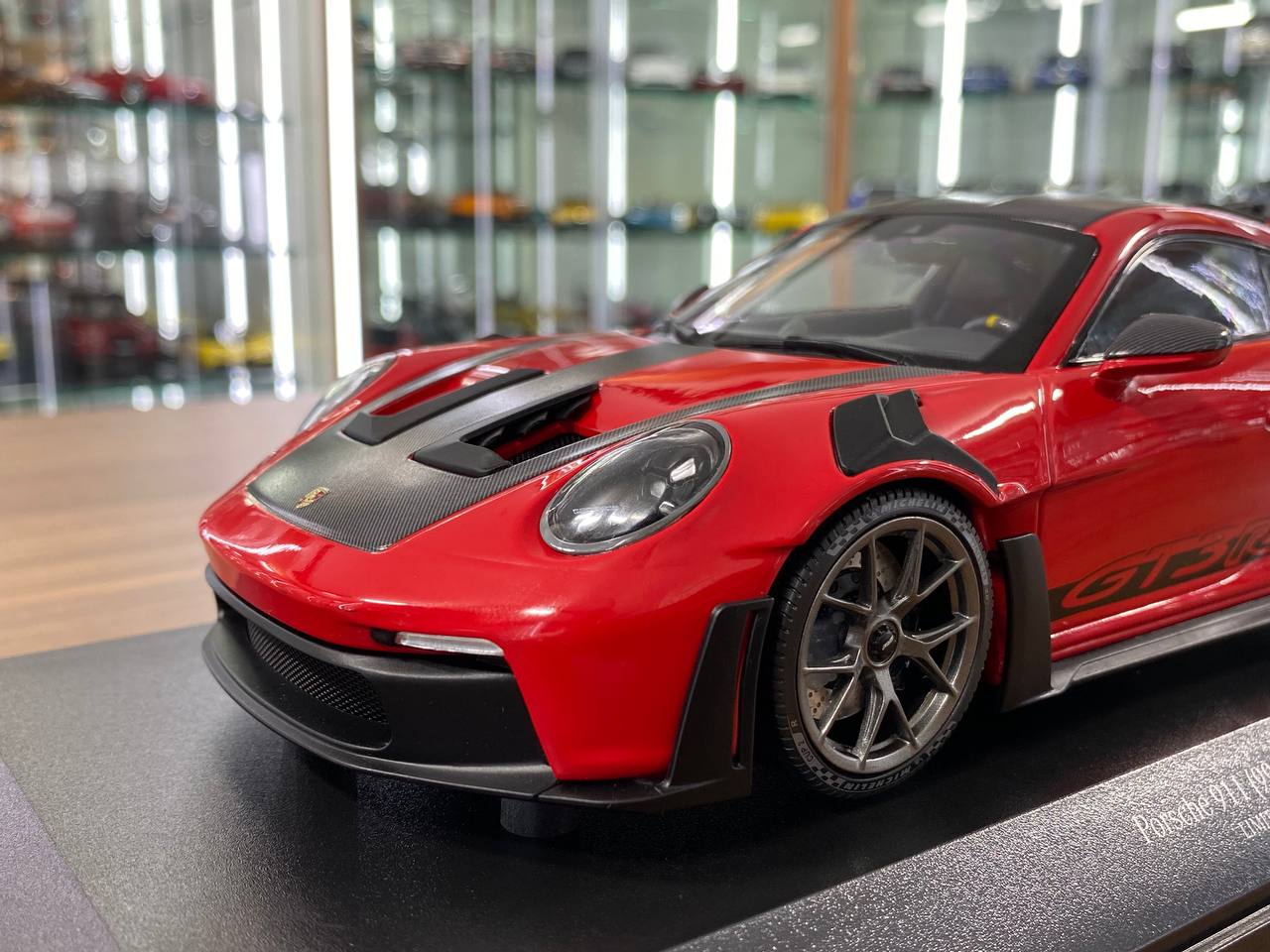 1:18 Porsche 911 GT3 RS 2023 Weissach Paket by Minichamps (Red with Grey Wheels)