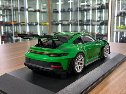 1:18 Diecast Model - Porsche 911 GT3 RS 2023 by Minichamps (Green with Silver Wheels)