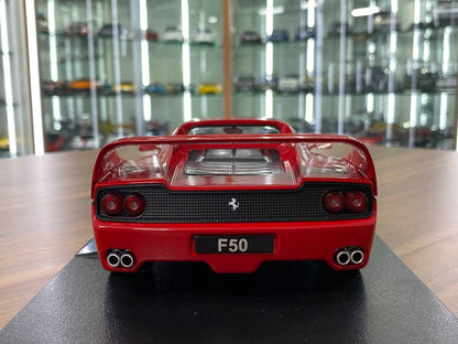 1:18 Diecast – KK Scale Ferrari F50 Hardtop in Red with Silver Wheels