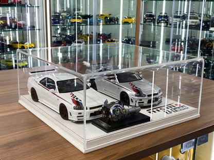 1/18 Acrylic Display Case White Leather Base [NISMO Z-tune Custom Print]