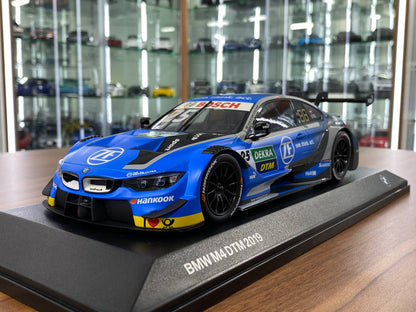 1:18 Diecast – Minichamps BMW M4 DTM 2019 P. Eng, BMW Team RMR #25 – Blue Racing Decal