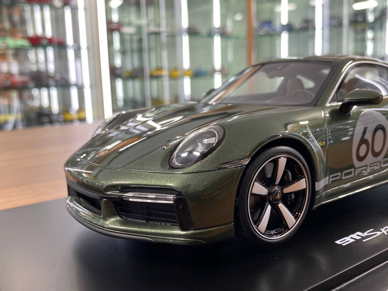 1/18 Resin Model - Porsche 911 Sport Classic Oak Green Metallic by Spark Models