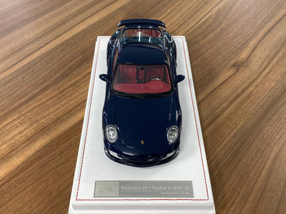 1:18 Resin Porsche 911 Turbo S (997.2) Dark Blue with Red Interior Ivy Model