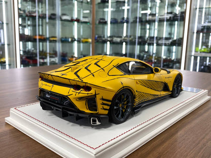 1:18 Resin Model - Ferrari 812 Competizione by Davis & Giovanni (Matt Pearl Yellow / Black Graphic)