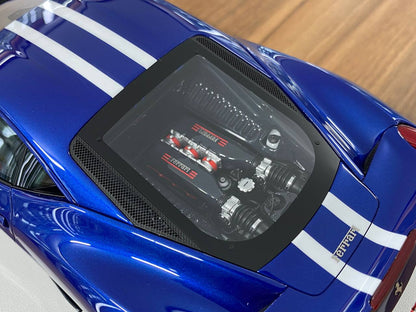 1:18 Resin Model - Ferrari 488 Speciale by Davis & Giovanni (Candy Blue with Blue & White Stripe)