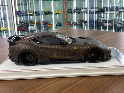 1:18 Resin Model – Davis & Giovanni Ferrari 812 N-Largo (Louis Vuitton) – Matt Brown / LV Gold Monograms