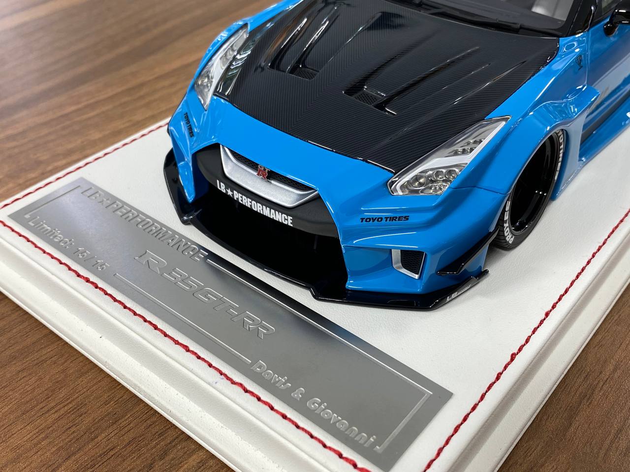 1:18 Resin Model - Davis & Giovanni Nissan R35 GT-R LBWK - Light Blue with Decals - Limited 15 pcs