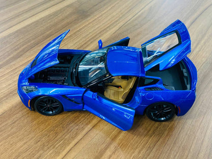 1/18 Diecast Full opening  Maisto Chevrolet Corvette Stingray Z51 2014 Blue