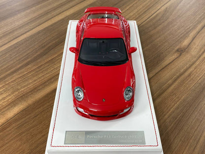 1:18 Resin Porsche 911 Turbo S (997.2) Red Exterior with Black Interior Ivy Model