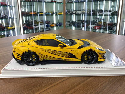 1:18 Resin Model - Ferrari 812 Competizione by Davis & Giovanni (Matt Pearl Yellow / Black Graphic)