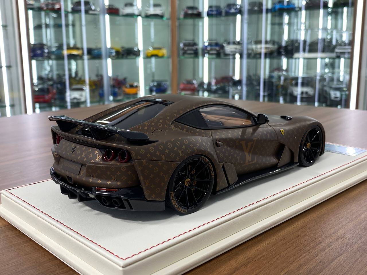 1:18 Resin Model – Davis & Giovanni Ferrari 812 N-Largo (Louis Vuitton) – Matt Brown / LV Gold Monograms