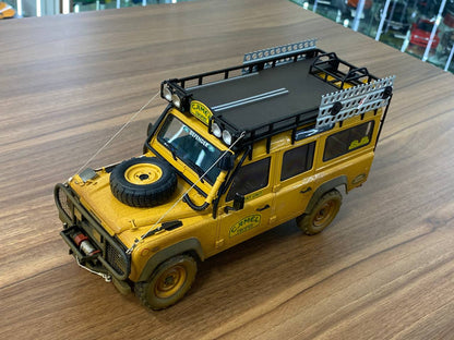 1/18 Land Rover Defender 110 "Camel Trophy Sabah-Malaysia" Dirty Version 1993 Yellow Almost Real