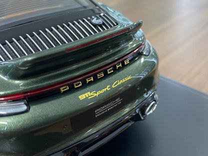 1/18 Resin Model - Porsche 911 Sport Classic Oak Green Metallic by Spark Models