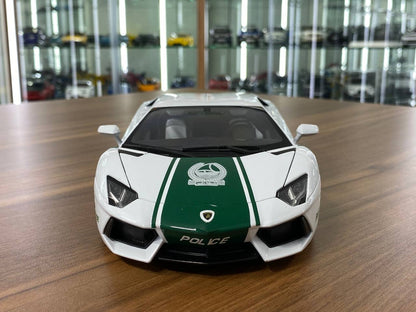 1:18 Diecast  – Welly Lamborghini Aventador Coupe Custom Dubai Police Edition – White