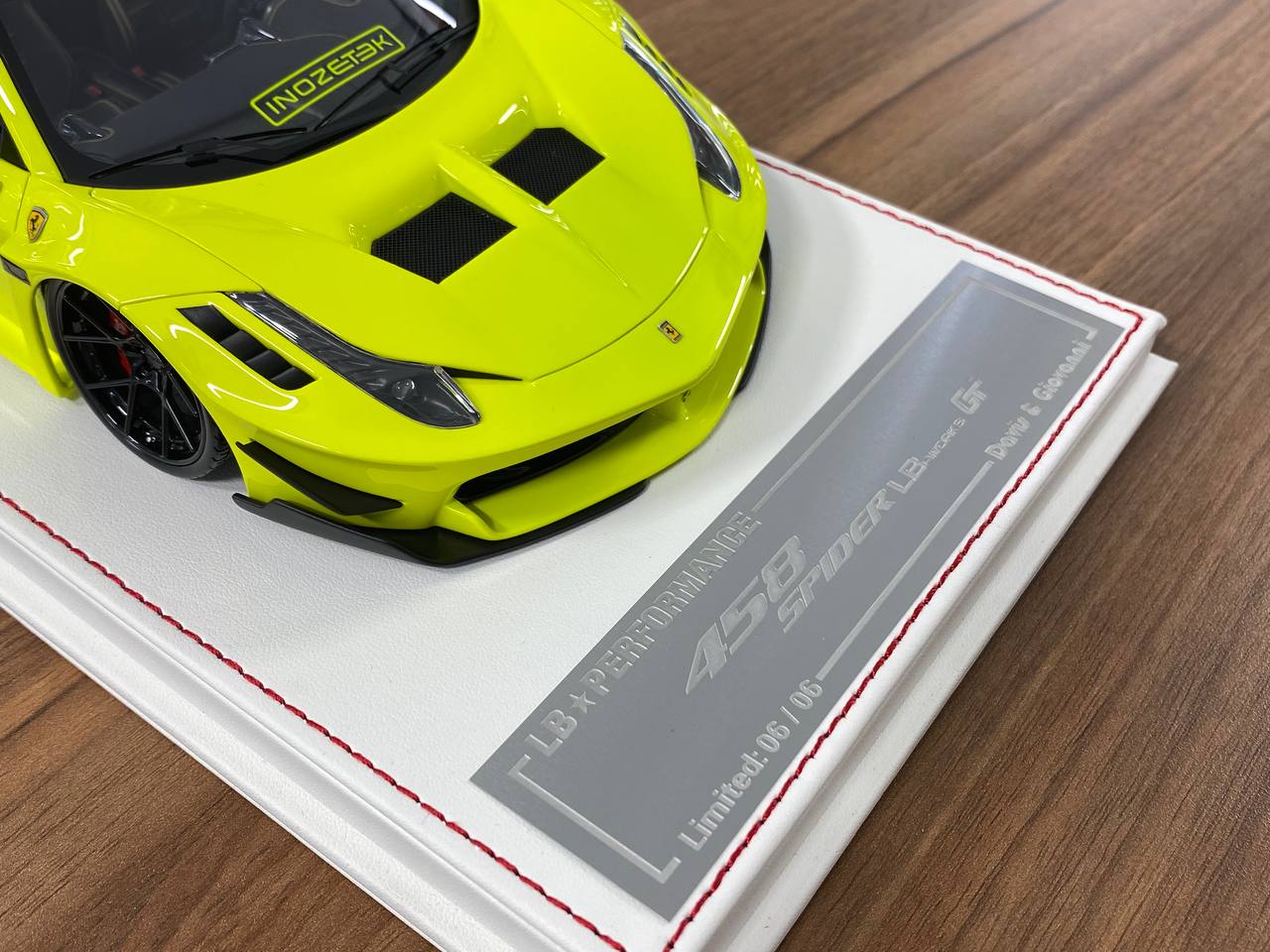 1:18 Resin Model - Davis & Giovanni Ferrari 458 Spider GT LB-Silhouette Works LBWK (Yellow/Black Rim) - Limited Edition 6pcs