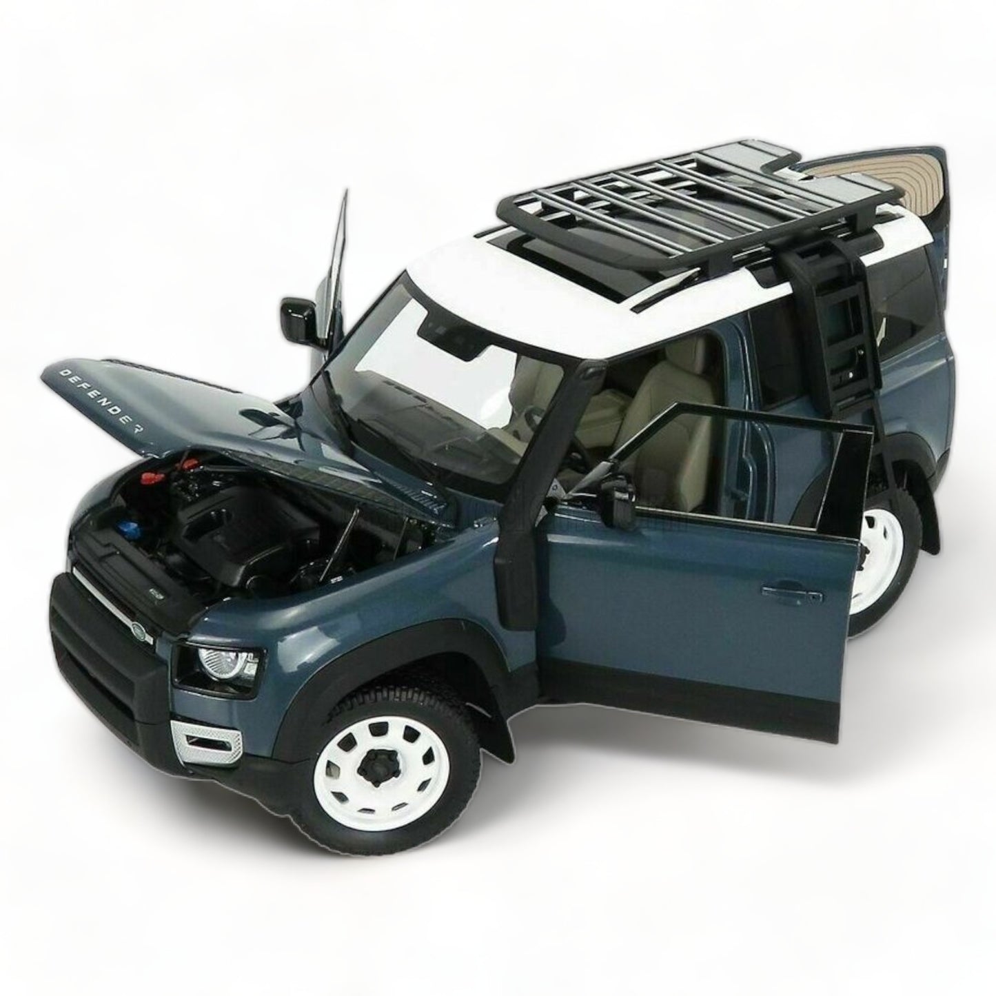 1/18 Diecast  Land Rover Defender 90 Blue by Almost Real Scale Model Car|Sold in Dturman.com Dubai UAE.