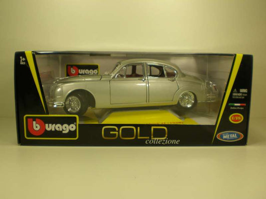 1/18 Diecast 1959 Jaguar Mark II Silver Bburago Scale Model Car