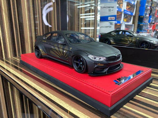 1/18 Diecast Miniature BMW M4 Liberty Walk Black AutoBarn Model Car