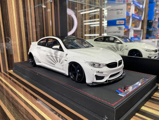 1/18 Diecast Miniature BMW M4 Liberty Walk White AutoBarn Model Car