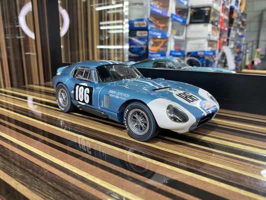 1/18 Diecast Shelby Cobra Daytona Coupe Blue & White Exoto Miniature Car