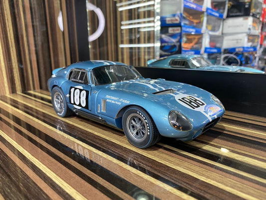 1/18 Diecast Shelby Cobra Daytona Coupe Blue & white Exoto Miniature Car