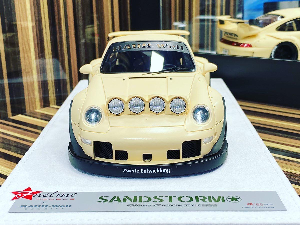 1/18 Diecast Porsche 993 RWB Sandstorm Reborn Style FuelMe Model 
