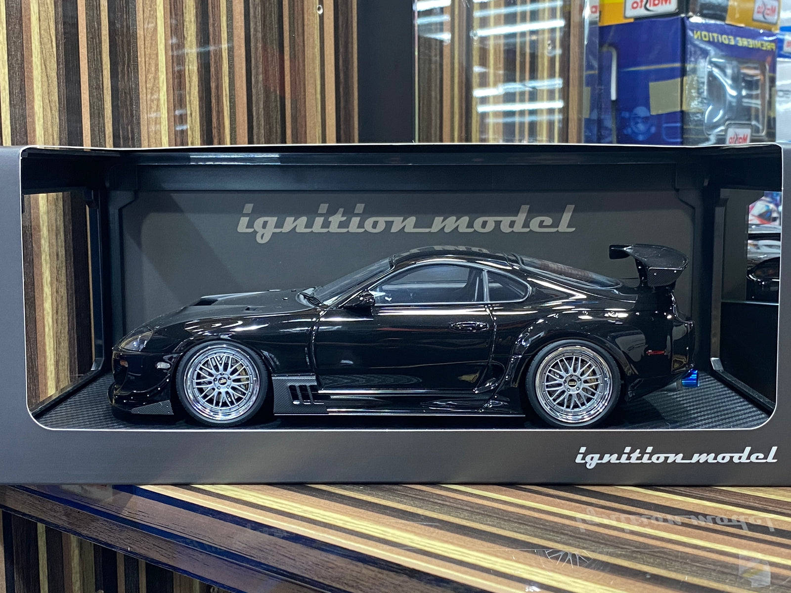 1/18 Diecast Toyota Supra MK4 Black Ignition model Miniature Car ...